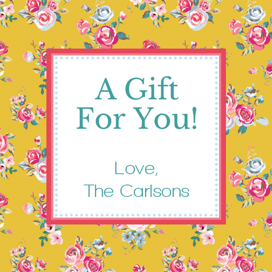 Tea Roses Square Gift Stickers